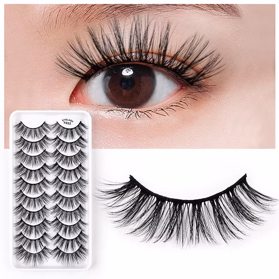 Wholesale 10 Pairs Set Bushy Mink Lashes False Strip Eyelashes