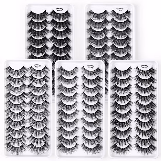 Wholesale 10 Pairs Set Bushy Mink Lashes False Strip Eyelashes