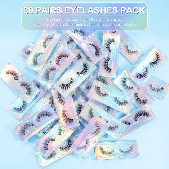 Estensioni delle ciglia di visone vero e proprio 5D Ciglia naturali 3D soffici di visone vegano in cotone