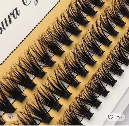 Ciglia finte di visone Ciglia piatte individuali a doppia punta 0,12 0,15 Estensioni ciglia piatte ellittiche arricciate CD Ciglia prezzo di fabbrica all'ingrosso